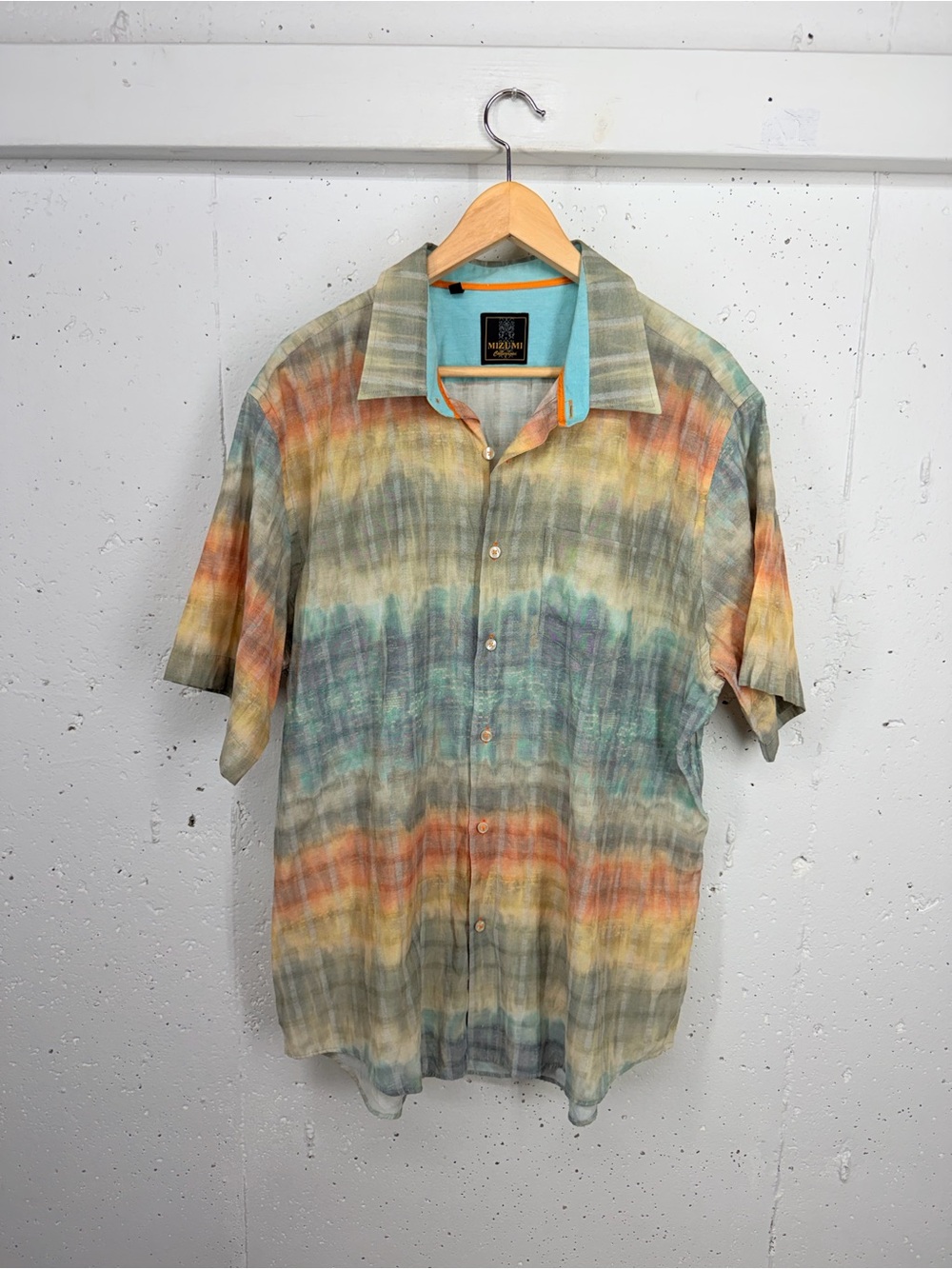 Mizumi Men’s size XXL Multi Color Short Sleeve Button Down Lightweight Shirt